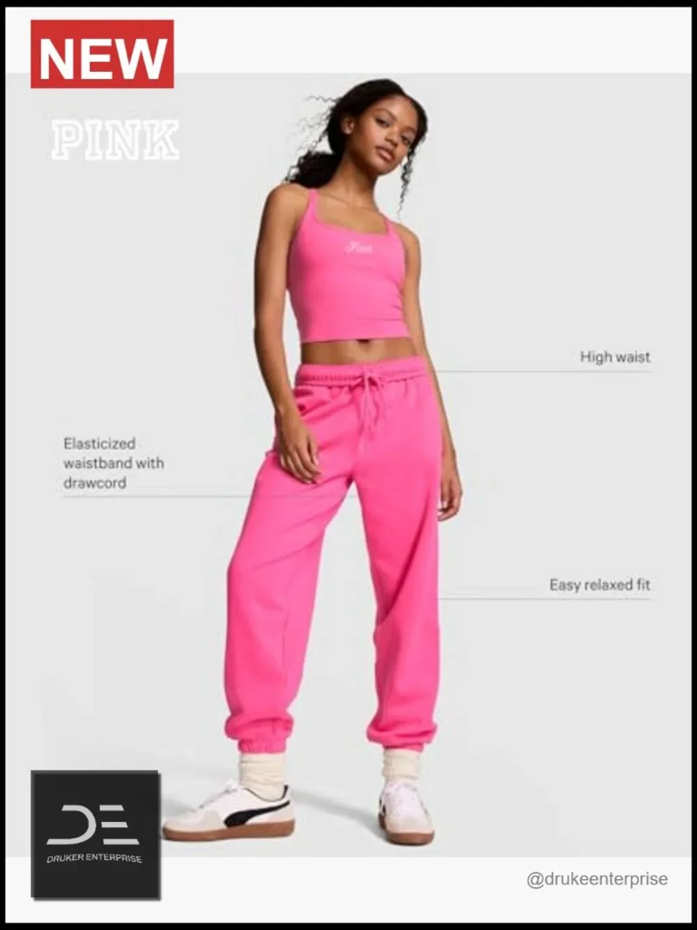 Relaxed Fit High Waist Sweatpants with Pockets